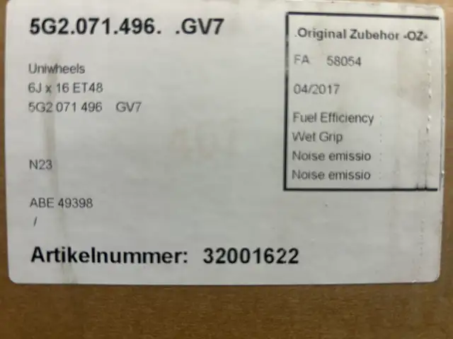 Brand New 16 inch VW Alloy Rims in Tires & Rims in Ottawa - Image 3