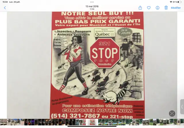 EXTERMINATION EXTERMINATEUR PUNAISES BAS PRIX 1989 514-321-786763616725090305121