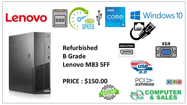 Lenovo M82 – i5-4570, 24GB RAM, 447GB SSD – Win10Pro – $150 in Desktop Computers in City of Toronto - Image 2