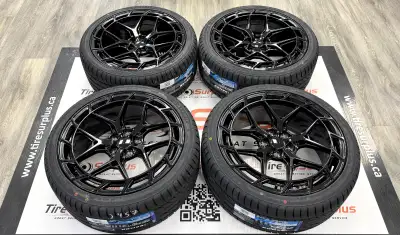 TSR10 Gloss Black Wheels and SAILUN ZSR Tires Fits Audi Cars (A4, S4, A5, S5) Fits Mercedes C and E...