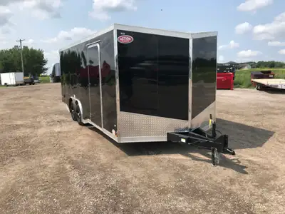 IRON SERIES 8.5' X 20' CARGO/ AUTO HAULER TRAILER WITH RAMP DOOR, FLIP UP ESCAPE DOOR, FENDER SKIRTI...