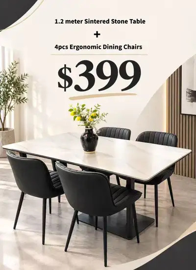 Brand New 5pcs Dining Table with 4 Chairs Set Special $399, View more