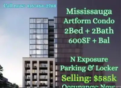 Layout: 2 Bedrooms, 2 Bathrooms Size: 600 sqft + Balcony View: North exposure Extras: 1 Parking + 1...