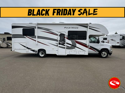 Thor Motor Coach Four Winds Class C gas motorhome 28Z highlights: Walk-Around Queen Bed Mid-Coach En...