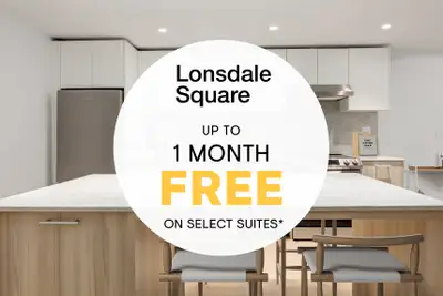 LIMITED TIME OFFER: Enjoy 1-month rent on us at Lonsdale Square! *Prices and specifications subject...