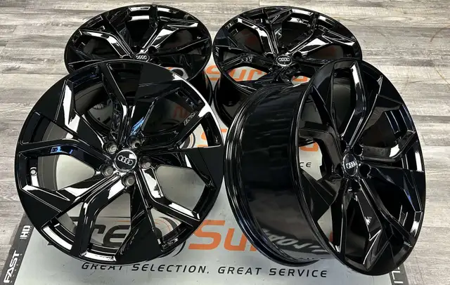 22x10J Audi A21 Gloss Black Wheels 5x112 - fit Audi Q7, Audi Q8 in Tires & Rims in Calgary - Image 9