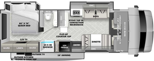 28' CLASS C RV with OUTSIDE KITCHEN NEW 2023 FR Sunseeker 2860DS in RVs & Motorhomes in London - Image 4