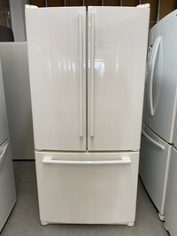 9132-Réfrigérateur LG porte françcais congélateur bas Blanc 30 "