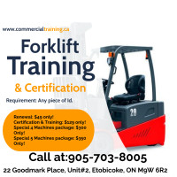 CERTIFICATION AVAILABLE FOR $129! FORKLIFT TRAINING!