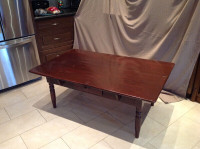 Antique Coffee  Table- hidden  drawer - banker's chair