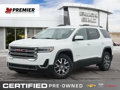 Command every journey with the sophisticated 2023 GMC Acadia SLT Sport Utility, presented in crisp S...