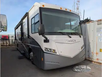 Itasca Solei Class A Diesel Coach w/Rear Queen Bed w/Nightstands, Slideout Wardrobe/Storage/Res. Ref...