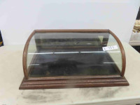 Oak Counter Top Display Case - Vintage with Curved Glass