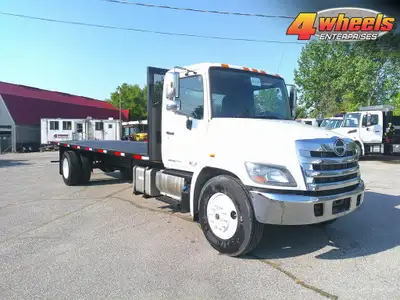 2018 Hino 338 Flatbed, Hino 7.7L Diesel, Allison Auto, A/C, PW, PDL, PM, Hydraulic Brakes, Can G Lic...