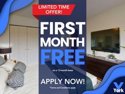 LIMITED TIME OFFER - VALID UNTIL FEBRUARY 2026 ONLY! FIRST MONTH RENT FREE on a 13 month lease! Term...