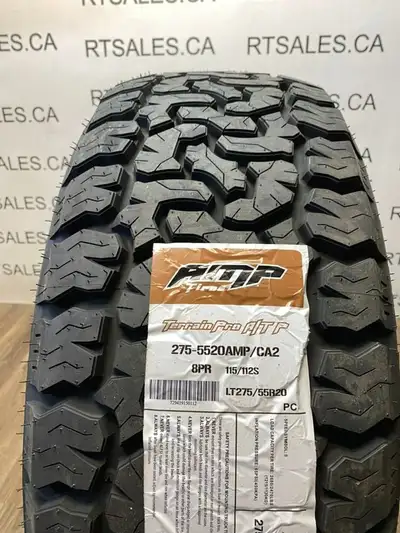 Set of four NEW LT 275/55/20 Amp Terrain Pro. All weather tires 20 inch - 8 ply / Load range D - All...