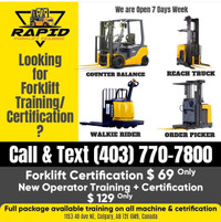 Forklift New Operator Training + Certification Start $129 only