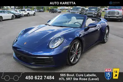2022 Porsche 911 2022 PORSCHE CARRERA 4S CONVERTIBLE, 12.443 KM, JAMAIS ACCIDENTE: SPORT PACK, SPORT...