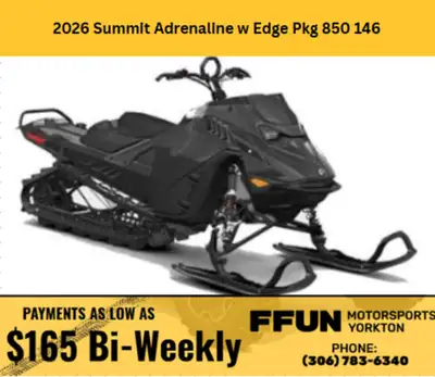 PRICE DOES NOT INCLUDE PDI/ FFUN ADVANTAGE/ TAXES Save $1500 2026 Ski-Doo Summit Adrenaline with Edg...