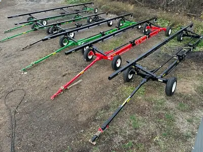 Horst header trailers, 25 to 62 feet top rail length sizes available for flex or rigid platform head...