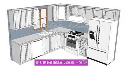 SALE PRE-ASSEMBLED MDF KITCHEN CABINETS  10X10 feet $1793/-, View more