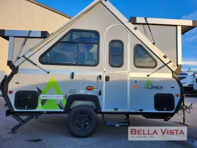 Aliner Classic A-frame Sofa Bed highlights: Sleeps Three Microwave Oven Furnace Exterior Outlet Boot...