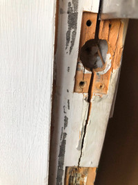 cracked exterior door, sagging, not closing properly we can fix