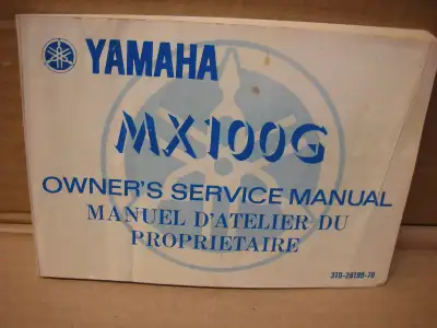 Lightly used 1980 Yamaha MX 100 G Owners manual some smudges and stains on cover pages are all there...