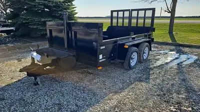 Width: 6' Length: 10' Height: 16in. Sides GVWR: 3150KG/6945LBS Axle Type: Tandem Frame: Steel Tire S...