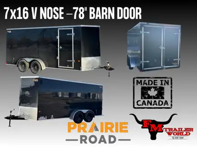 7'x16'- Prairie Road Cargo/Enclosed Trailer Ramp Door 2-3500# Axle- Cash price No Dealer Fees - Fina...