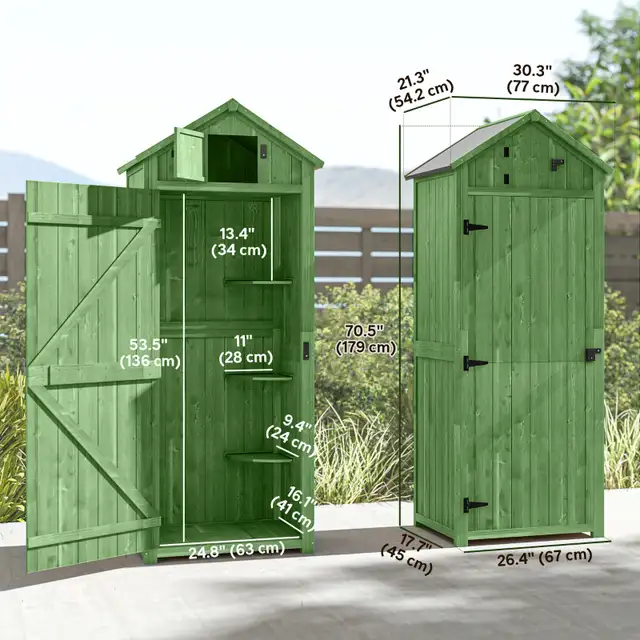 30" x 21" x 71" Garden Storage Shed, Outdoor Tool Utility Storag in Patio & Garden Furniture in City of Toronto - Image 3