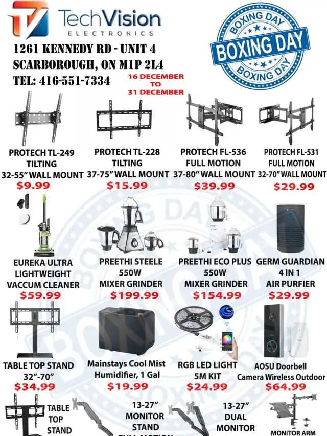 TECHVISION ELECTRONICS BOXING DAY SALE64959970207234121