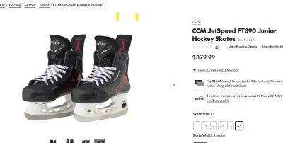 CCM JetSpeed FT890 Junior Hockey Skates Size 1.5, View more