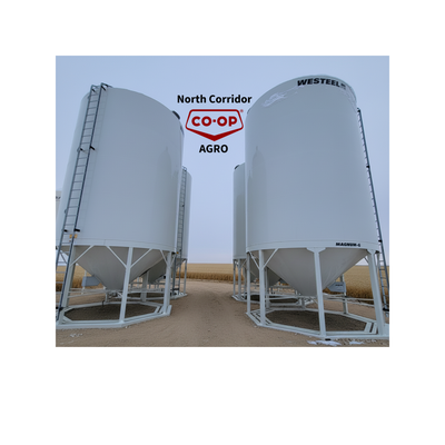 Westeel Magnum smooth wall 1620 16' Holds 4120 BU Height 33' 10" Auger height needed is 61' Smooth w...