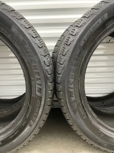 Set4: 215/55R17 98H XL Michelin X-Ice Snow. FIRM $270: Four Used Winter Tires. FIRM Tires Tread Dept...