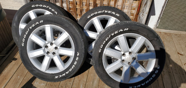 Subaru aluminum rims with tires in Tires & Rims in Kawartha Lakes