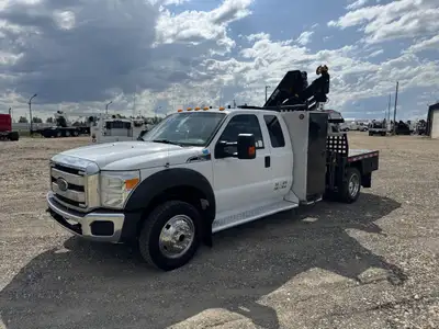 2015 Ford F550 Extended Cab XLT 4x4 Picker / Boom Truck + 6.8L Gas Engine + 4x4 W/ Automatic Transmi...