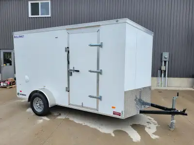 6X12 Haul-About Panther Enclosed Trailer Features Coated Steel Frame 6'x12' plus V-nose 6.5' interio...
