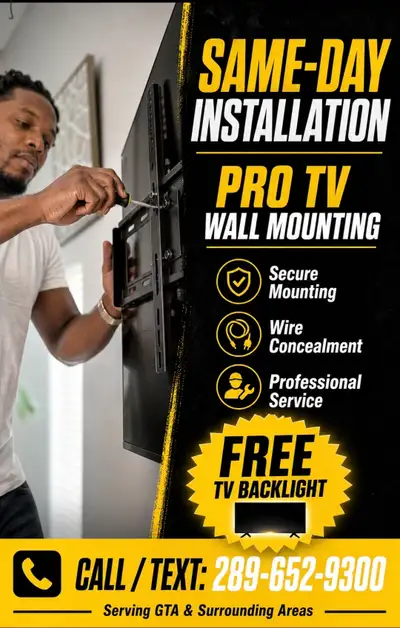 TV Wall Mount + In‑Wall Cable Concealment • Soundbar • Shelves, View more
