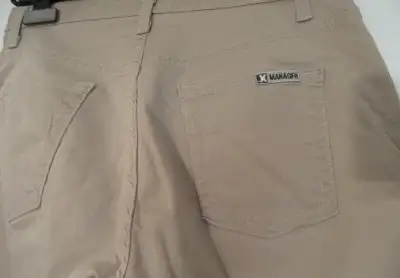 1. Great Pair made in Canada! 97 % Cotton, Like New. Boot Cut, fits size 28x32, $17.99 2. Made in Ca...