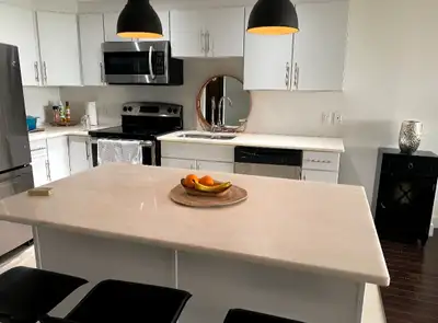 1 brd condo, furnished, all inclusive, parking, in unit laundry