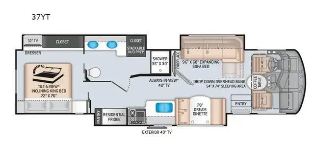 2020 Thor Motor Coach Challenger 37YT Washer & Dryer 12 k Miles in RVs & Motorhomes in Moncton - Image 3