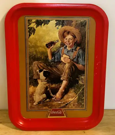 PHOTO 1: (approx. 13.75” x 10.25”) ~1991 Retro Coca Cola ‘Barefoot Boy’ Norman Rockwell Collectible...