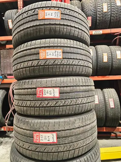 A set of 4 good used P255/50R19 Dunlop GrandTrek AS MO install and balance $485 Loose purchase $90 e...