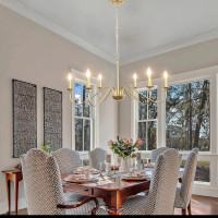 LASENCHOO Gold Chandelier for Dining Room Light Fixtures Ceiling