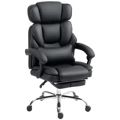 PU Leather Office Chair, Reclining Desk Chair with Footrest, Adj, View more