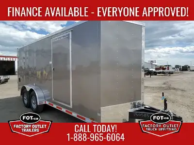 NEW Cargo Mate 7x18ft E-Series Enclosed by Forest River - Rear Barn Doors - 16in Stoneguard - 14in x...