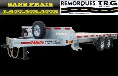 Remorque Plate forme 8X20 .. Galvanisé a chaud .. 2 essieux 5200 ou 7000 lbs chacune avec frein élec...