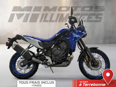 YAMAHA Ténéré 700 2025 Bleu 709 km km au compteur. Motos Illimitées Terrebonne. Prix de vente inclus...