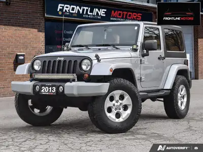 2013 Jeep Wrangler Sahara - Comes with Hard Top And Soft Top - One Owner - Sliver on Black Interior...
